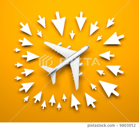 Background with mouse cursor and jet - Stock Illustration [9803052] - PIXTA