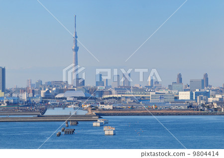 Sky tree seen from gate bridge 9804414