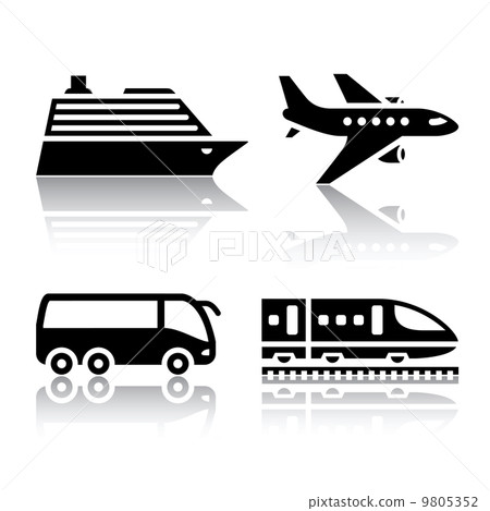 Set of transport icons - tourist transport Set of transport icons - tourist transport 9805352