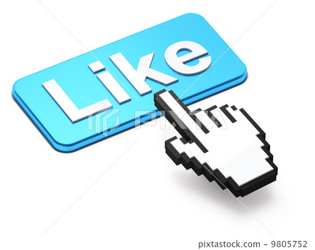 Hand-shaped mouse cursor press Like button Hand-shaped mouse cursor press Like button 9805752