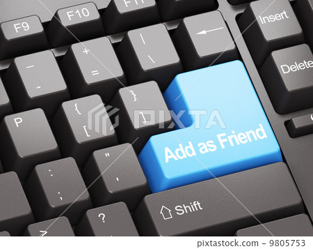 Black keyboard with blue Add As Friend button Black keyboard with blue Add As Friend button 9805753