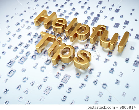 Education concept: Golden Helpful Tips on digital background 9805914