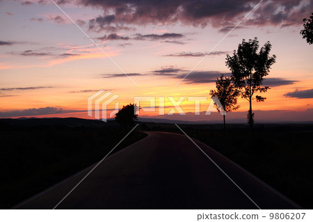 sunset on the road 9806207