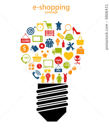e-shopping concept icons vector illustration e-shopping concept icons vector illustration 9806431