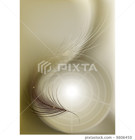 Beige gradient mesh with feather and ball 9806450