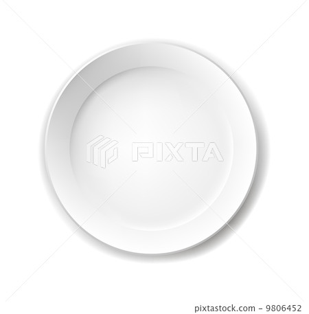 Empty white plate. Empty white plate. 9806452