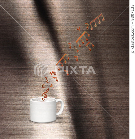 Melody rising from coffee and score Melody rising from coffee and score 9807135