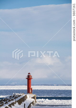 Red lighthouse and icebreaker Red lighthouse and icebreaker 9807161