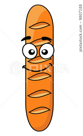 Happy cartoon French baguette Happy cartoon French baguette 9807188