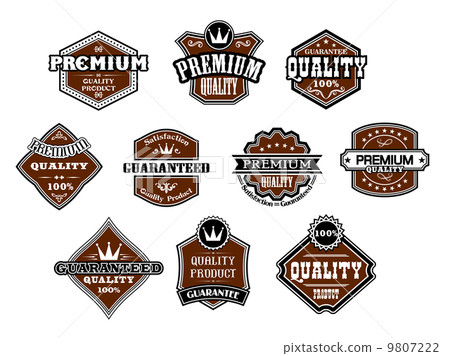 Collection of retro premium and quality labels Collection of retro premium and quality labels 9807222