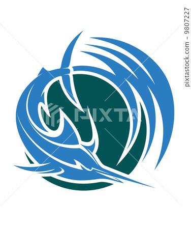 Leaping swordfish or marlin icon 9807227