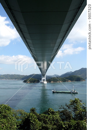 View the Kurushima Kai Bridge from the bottom View the Kurushima Kai Bridge from the bottom 9807820