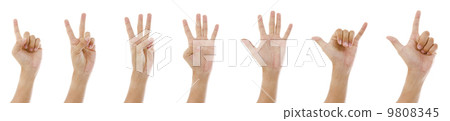 hand sign 1 to 7 9808345