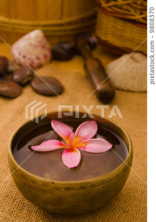 Balinese Spa setting. Low lighting, suitable for spa related the 9808370
