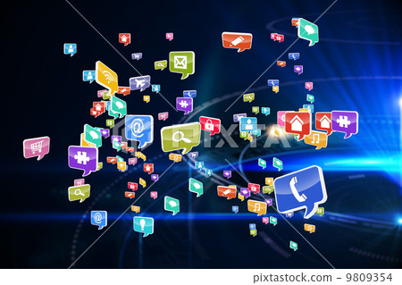 Composite image of colourful computer applications 9809354