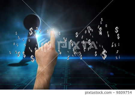 Composite image of hand pointing Composite image of hand pointing 9809754