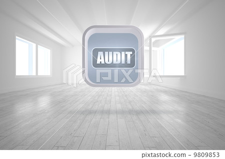 Composite image of audit banner on abstract screen 9809853