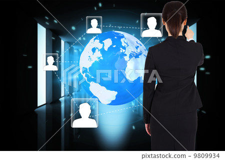 Composite image of businesswoman pointing Composite image of businesswoman pointing 9809934