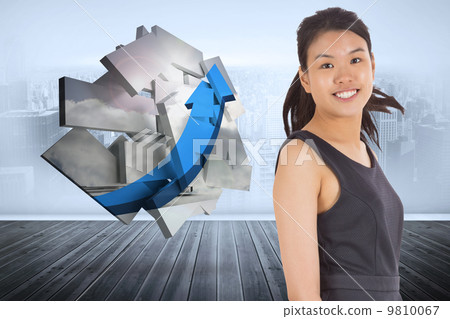 Composite image of smiling businesswoman Composite image of smiling businesswoman 9810067