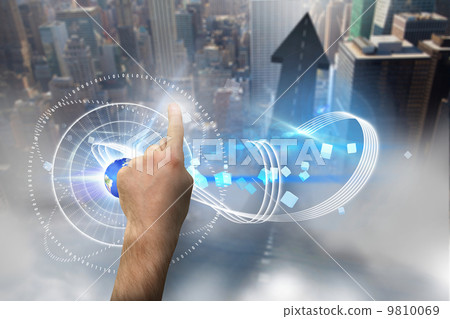 Composite image of hand pointing Composite image of hand pointing 9810069