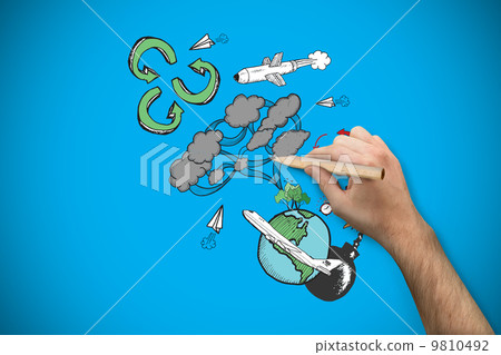 Composite image of hand holding a pencil Composite image of hand holding a pencil 9810492