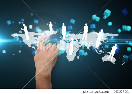Composite image of hand pointing 9810701