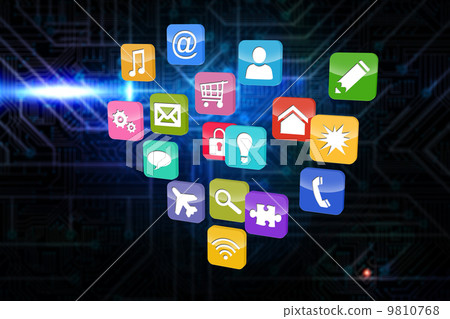 Composite image of colourful computer applications - Stock Illustration ...