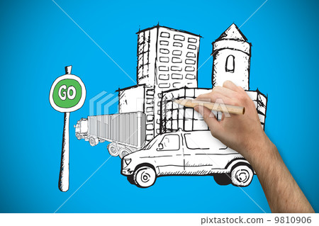 Composite image of hand holding a pencil Composite image of hand holding a pencil 9810906