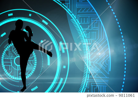 Composite image of futuristic technological background 9811061