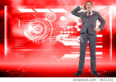 Composite image of thinking businessman scratching head Composite image of thinking businessman scratching head 9811142