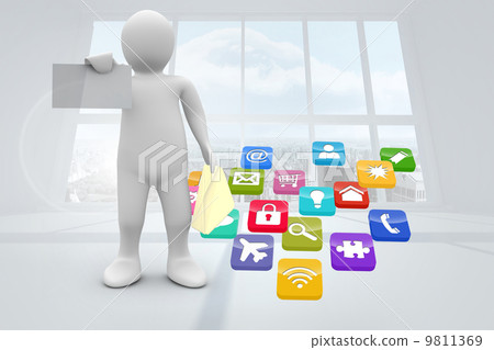 Composite image of white character showing message Composite image of white character showing message 9811369