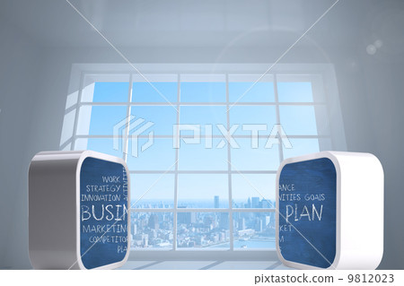 Composite image of business plan on abstract screen Composite image of business plan on abstract screen 9812023