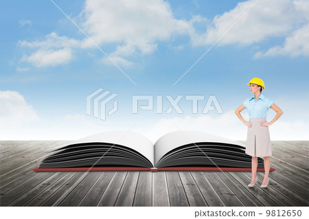 Composite image of serious attractive architect posing Composite image of serious attractive architect posing 9812650