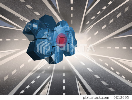 Composite image of caridac diagram on abstract screen 9812695