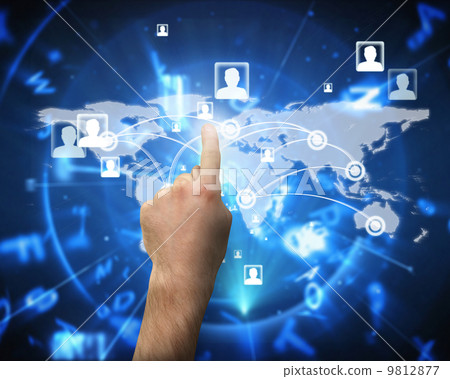 Composite image of hand pointing 9812877