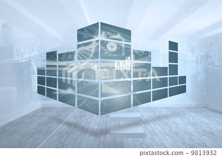 Composite image of dna interface on abstract screen 9813932