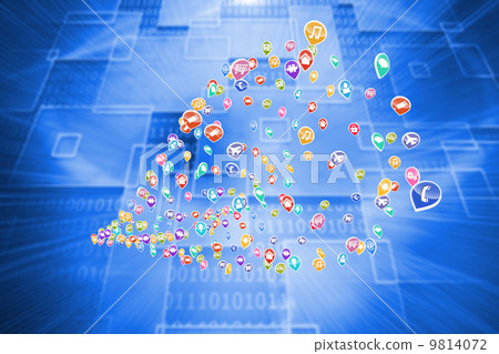 Composite image of colourful computer applications 9814072
