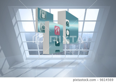 Composite image of apps on abstract screen - Stock Illustration ...