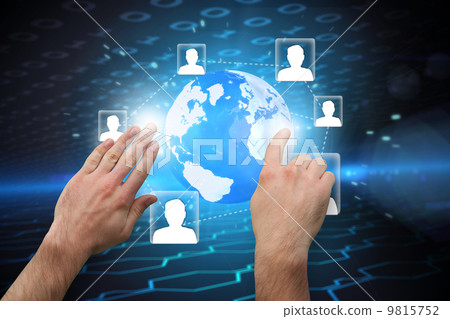 Composite image of hands pointing and presenting Composite image of hands pointing and presenting 9815752