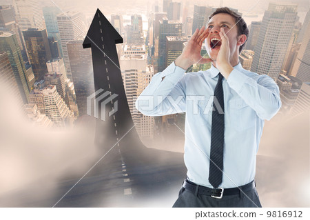 Composite image of businessman shouting Composite image of businessman shouting 9816912