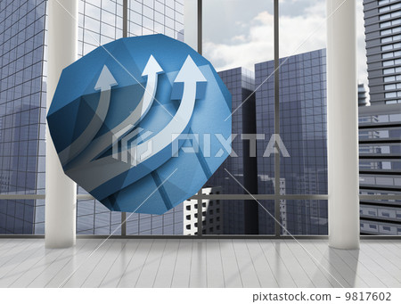 Composite image of arrows on abstract screen 9817602