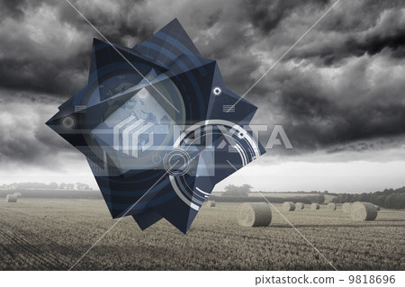 Composite image of interface on abstract screen Composite image of interface on abstract screen 9818696