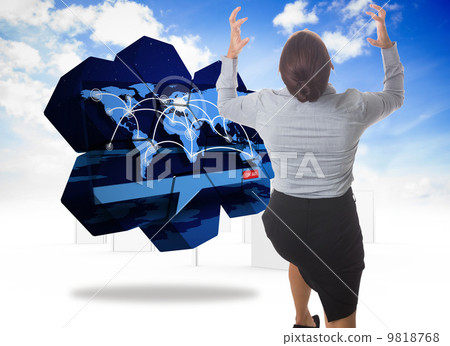 Composite image of businesswoman gesturing Composite image of businesswoman gesturing 9818768
