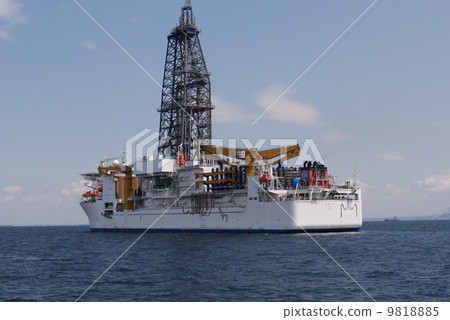 Exploration vessel CHIKYU anchored in Tokyo Bay 9818885