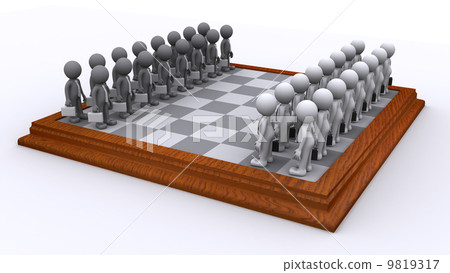 A Chess board of Business people. Business strategy concept 9819317