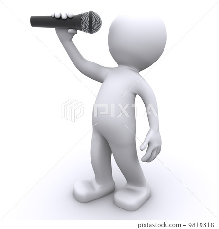 3d singer with microphone 9819318