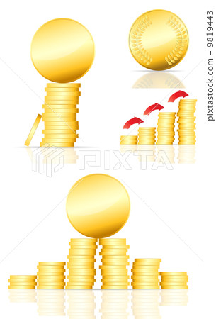 gold coin vector illustration on white gold coin vector illustration on white 9819443