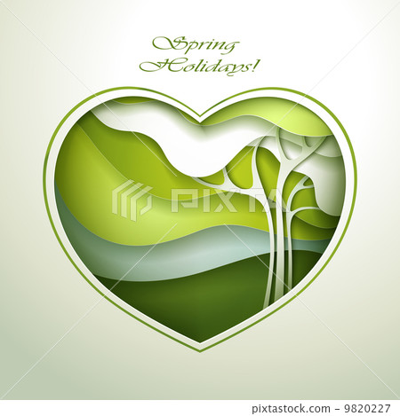 Spring tree invitation template card. Spring tree invitation template card. 9820227