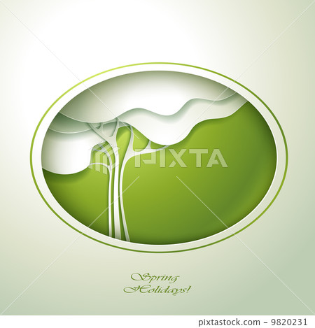 Spring tree invitation template card. Spring tree invitation template card. 9820231