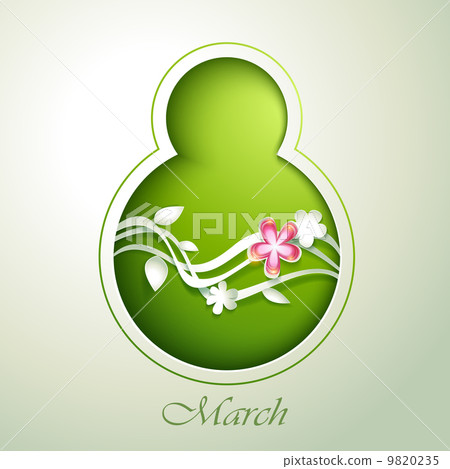 Spring flowers invitation template card. 8 March. Spring flowers invitation template card. 8 March. 9820235